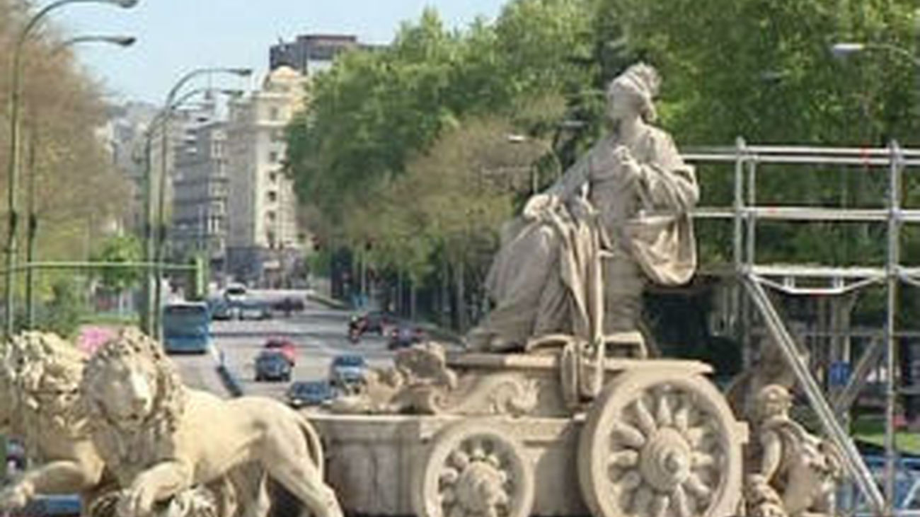 Todo dispuesto en Cibeles para el alirón del Real Madrid