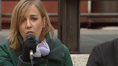 Tania Sánchez muestra el compromiso de Podemos de garantizar las pensiones