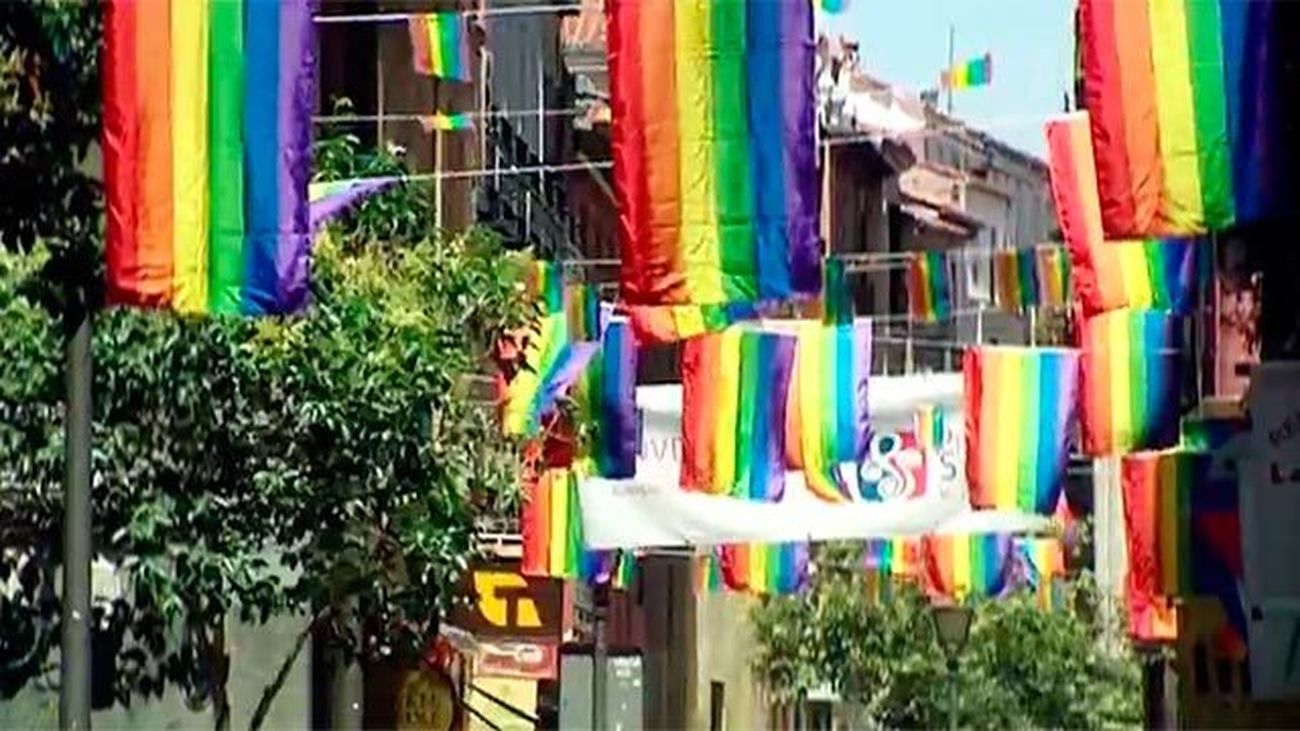 Banderas arco iris en Chueca