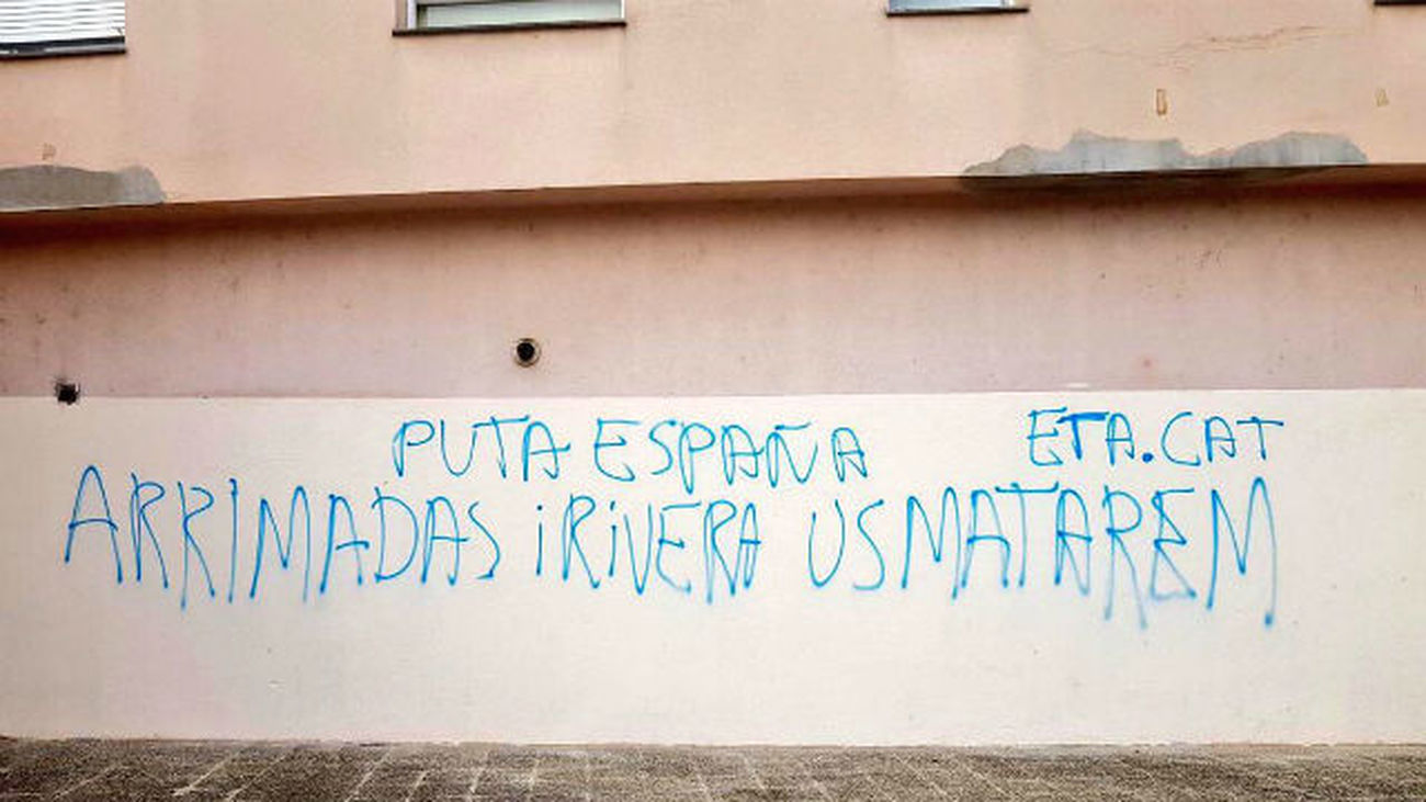 Ciudadanos denuncia amenazas de muerte a Rivera y Arrimadas en una pintada en Girona