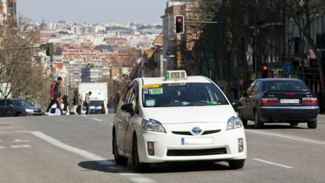 Imagen de un taxi en Madrid