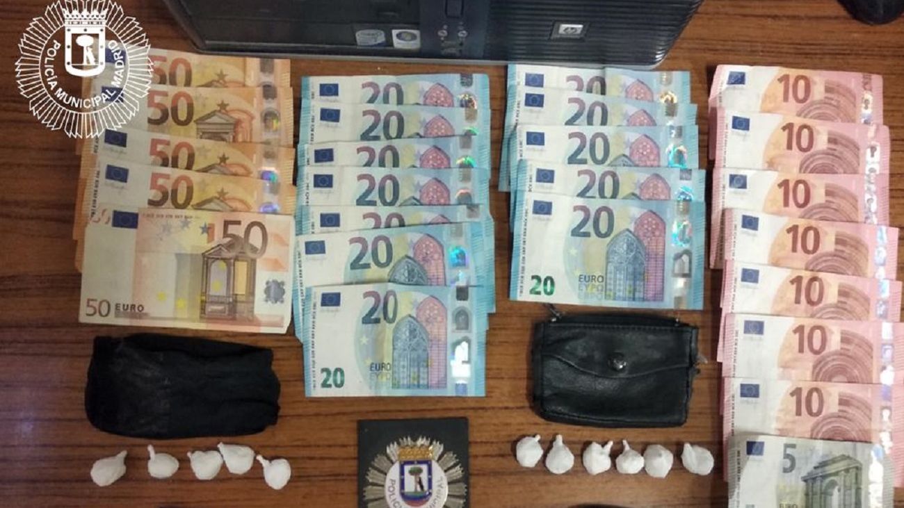 Cocaína y dinero incautado por la Policía Municipal