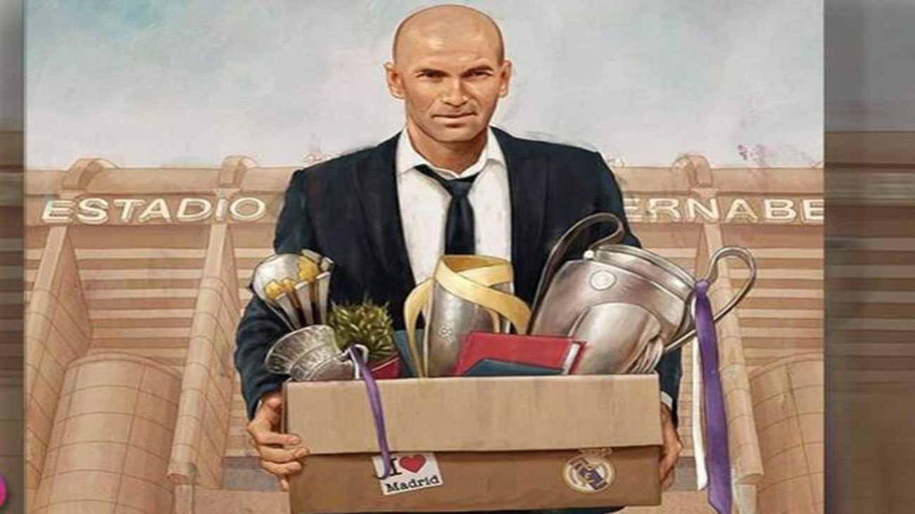 Zidane, con sus trofeos