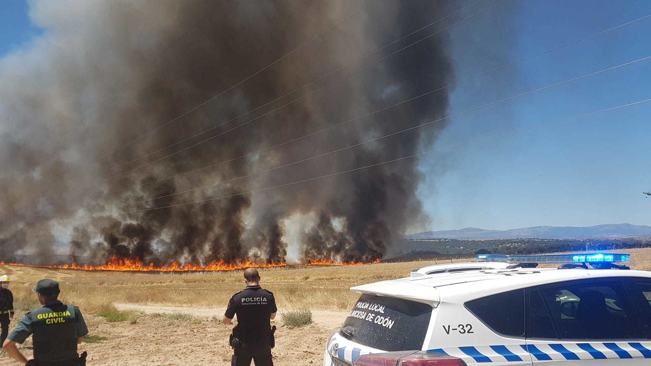 Incendio de zona de pastos en Villaviciosa de Odón