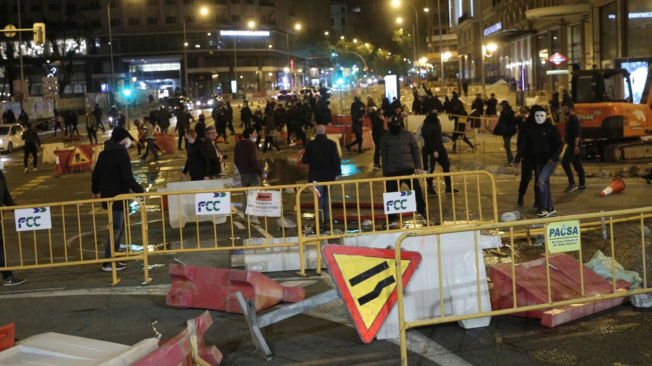 Imagen de las protesta en las calles adelañas a la Puerta del Sol
