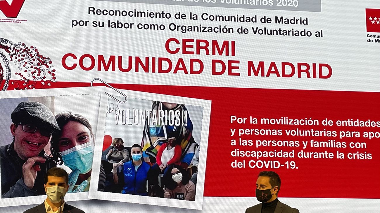 Cermi Madrid, galardonado con el reconocimiento de voluntariado 2020 de la Comunidad de Madrid