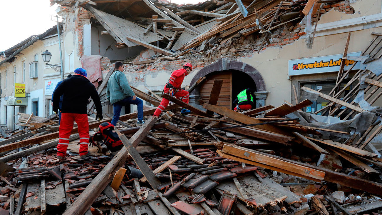 Situación tras el terremoto en Petrinja (Croacia)