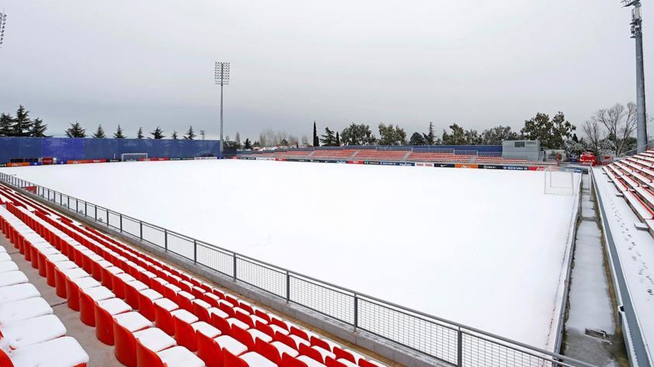 Ciudad Deportiva Wanda de Majadahonda, cubierta por la nieve