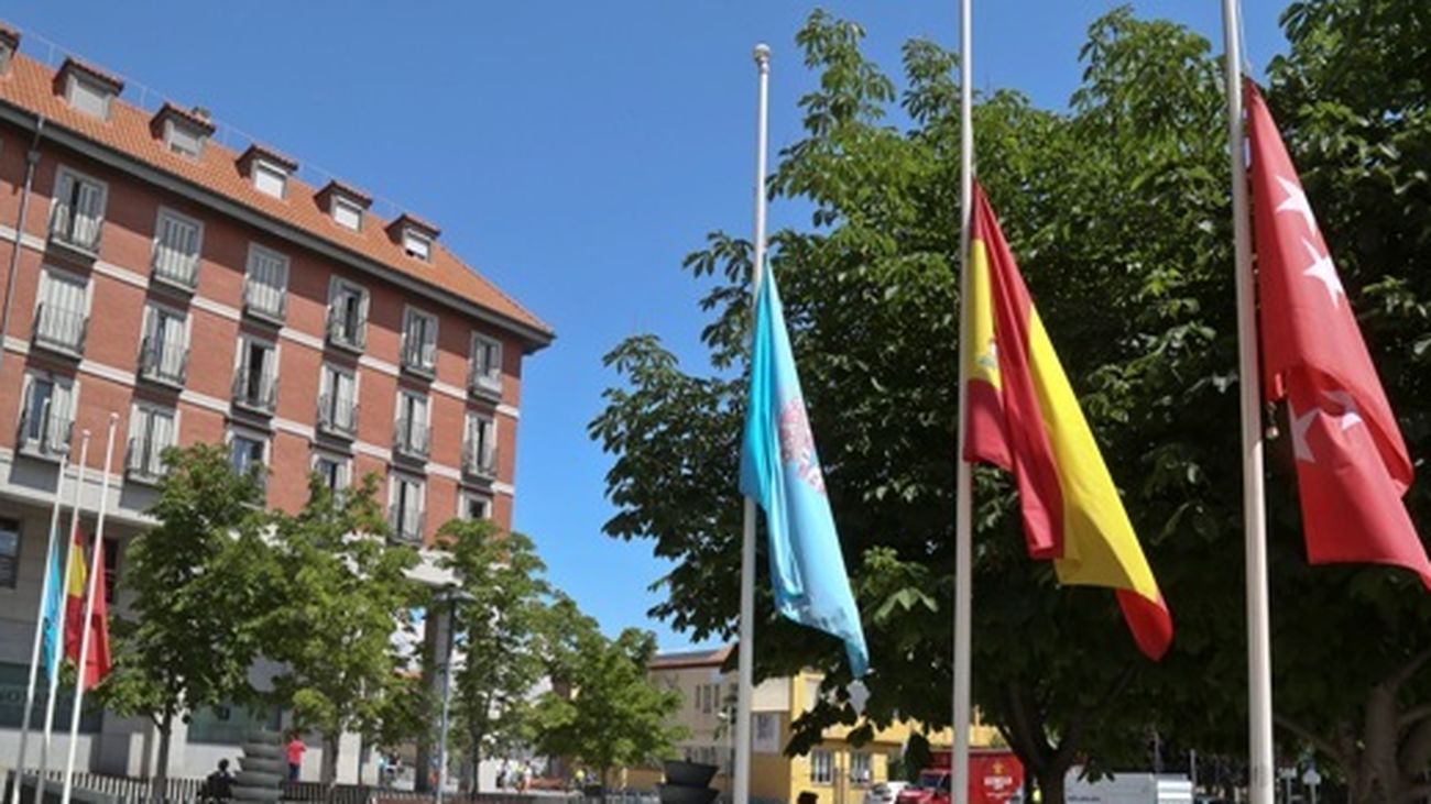 Banderas a media asta en Leganés
