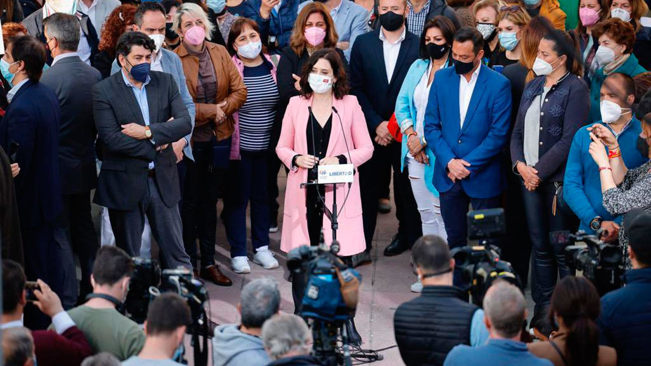 Isabel Díaz Ayuso durante un acto electoral en Parla