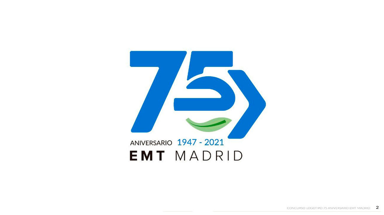 El logotipo que conmemora los 75 años de la EMT