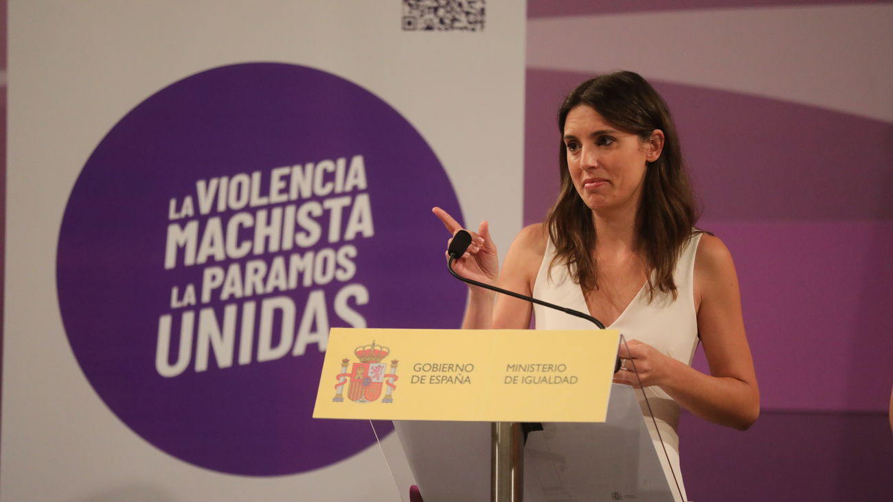 Irene Montero, ministra de Igualdad, en la presentación del 'punto violeta'