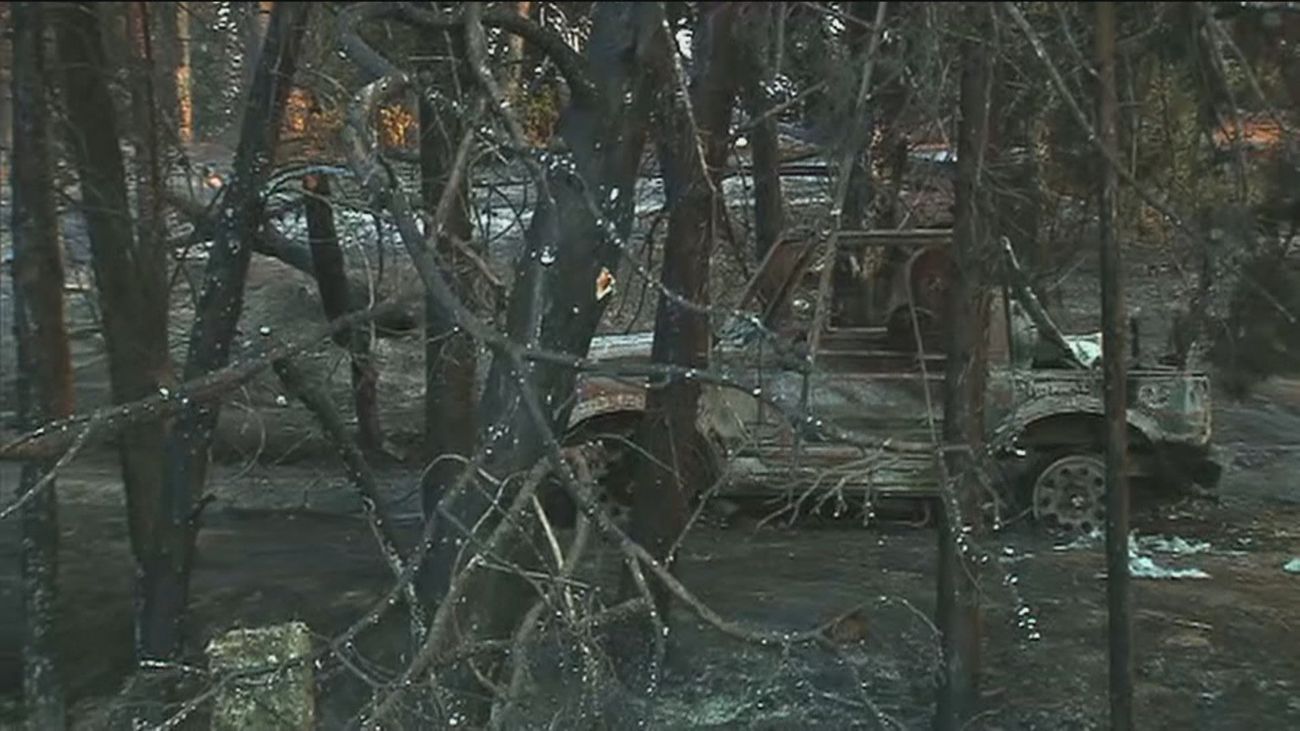 Imagen de la zona calcinada en el incendio de Batres