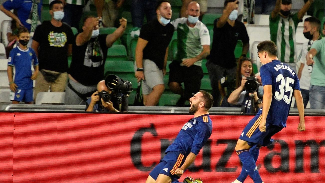 Carvajal celebra el gol de la victoria