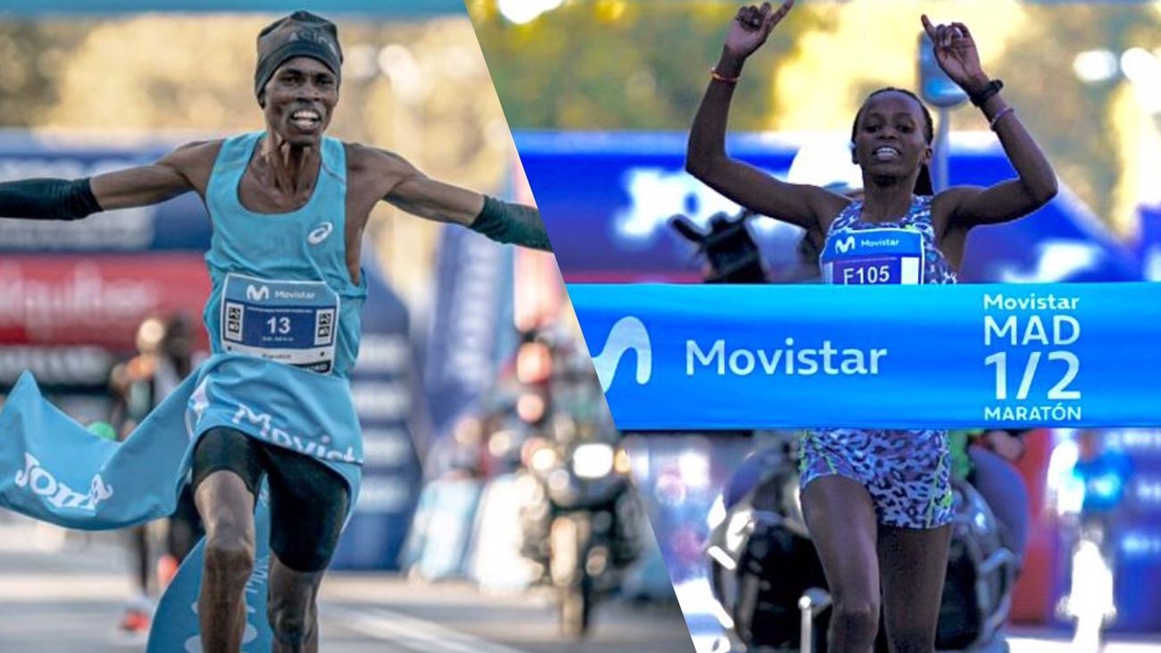 Los kenianos Jepchumba y Kiprotich baten récords en el Medio Maratón de Madrid