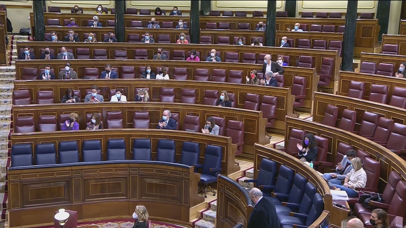 Aspecto del hemiciclo del Congreso el día en el que se aprueban los Presupuestos