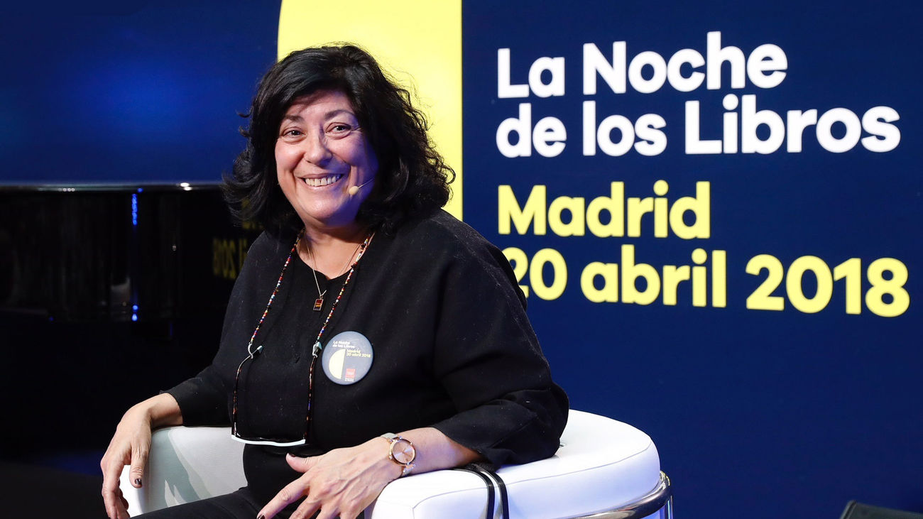 Almudena Grandes en la Noche de los Libros 2018 que rindió homenaje a la figura de Pérez Galdós