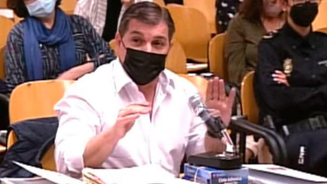 Cesar Román, durante una sesión del juicio que lo condenó a 15 años de cárcel