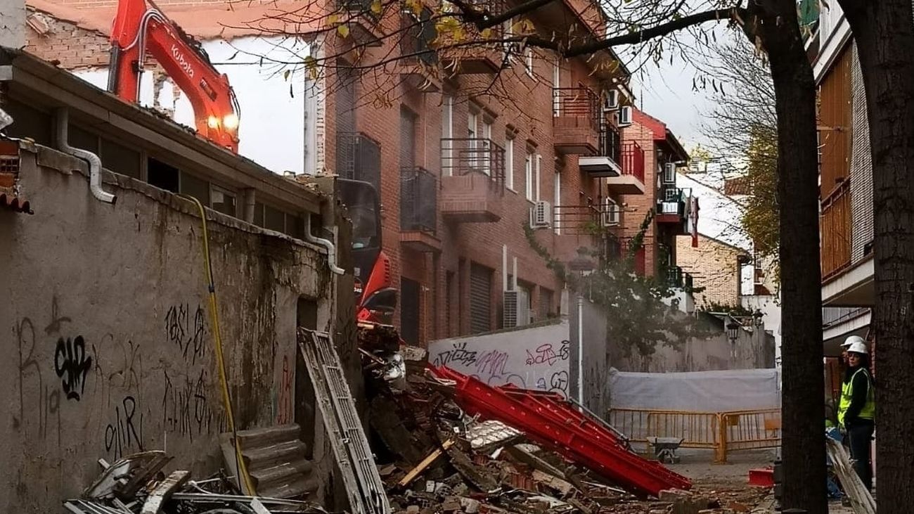 Imagen del terribo de una vivienda unifamiliar afectada por la Línea 7B de Metro de Madrid en San Fernando de Henares