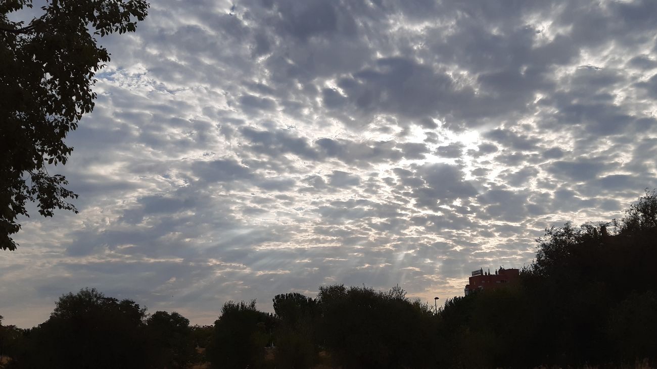 Cielo nuboso sobre el monte de El Pardo, Madrid