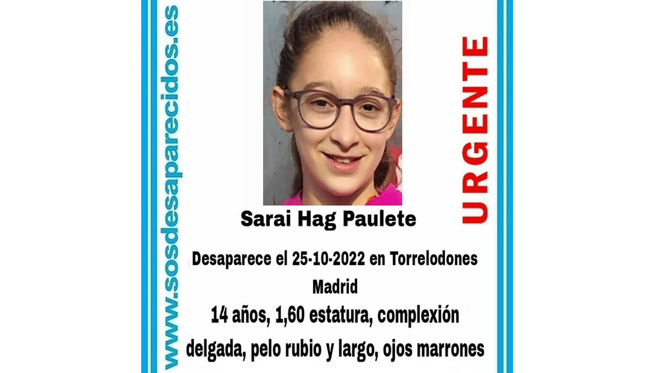 Sarai Hag Paulete, desaparecida en Torrelodones