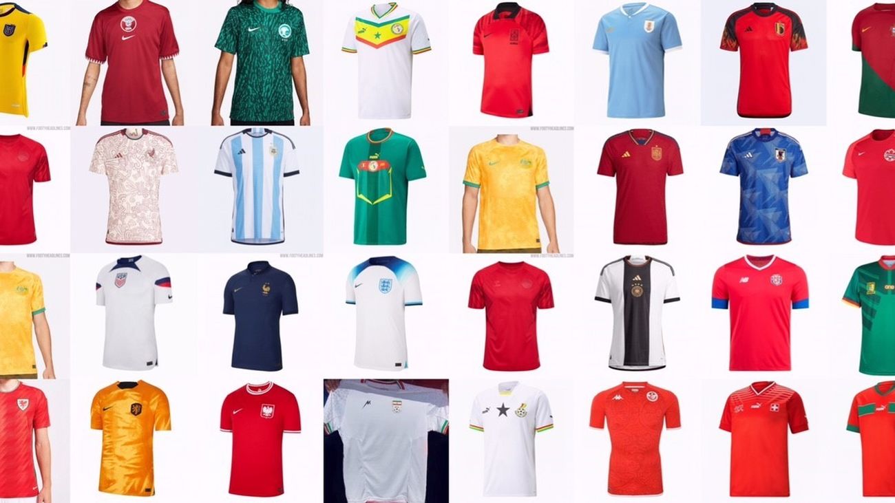 Mundial 2022 Todas las camisetas de las selecciones