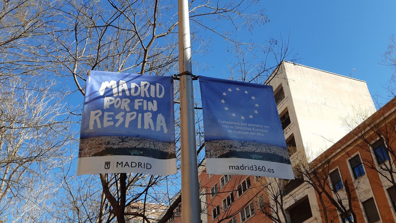 Cartelería del Ayuntamiento de Madrid sobre calidad del aire