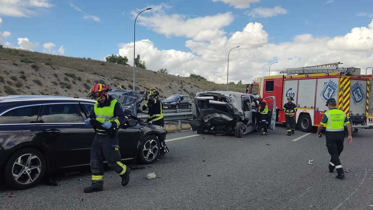 Estado de los vehículos siniestrados en M-50