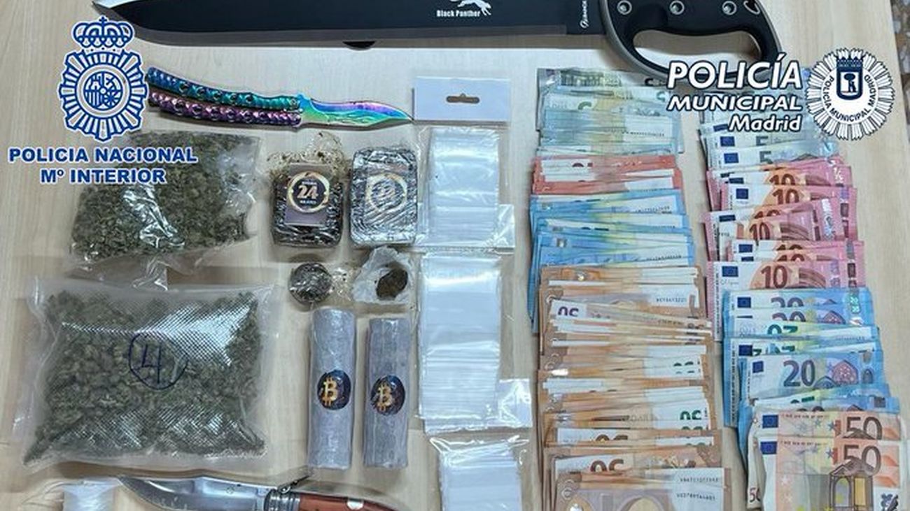 La policía desmantela un punto de venta de drogas en Carabanchel