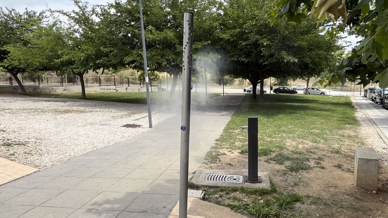 Agua nebulizada para combatir el calor en dos parques de Paracuellos de Jarama
