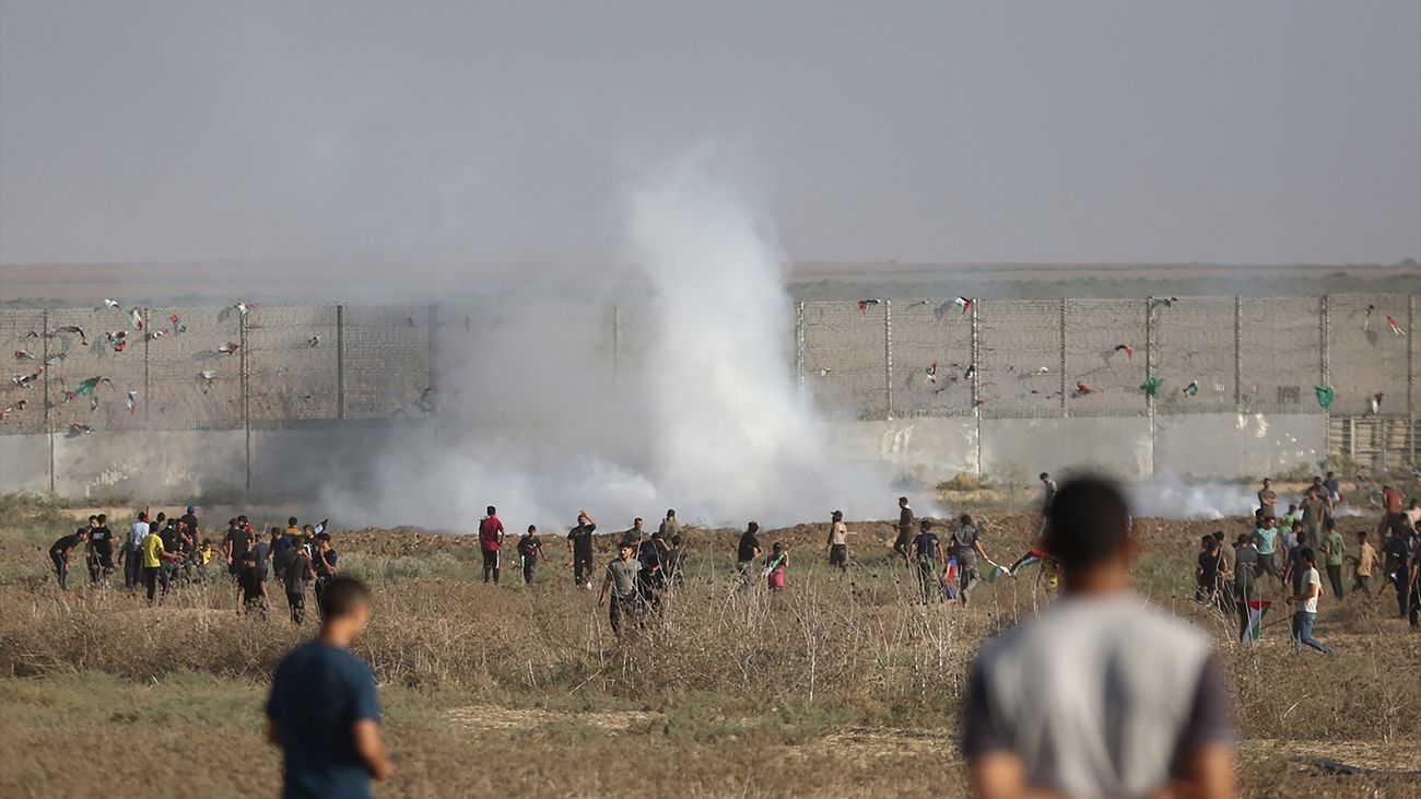 Protesta en la frontera de la Franja de Gaza e Israel