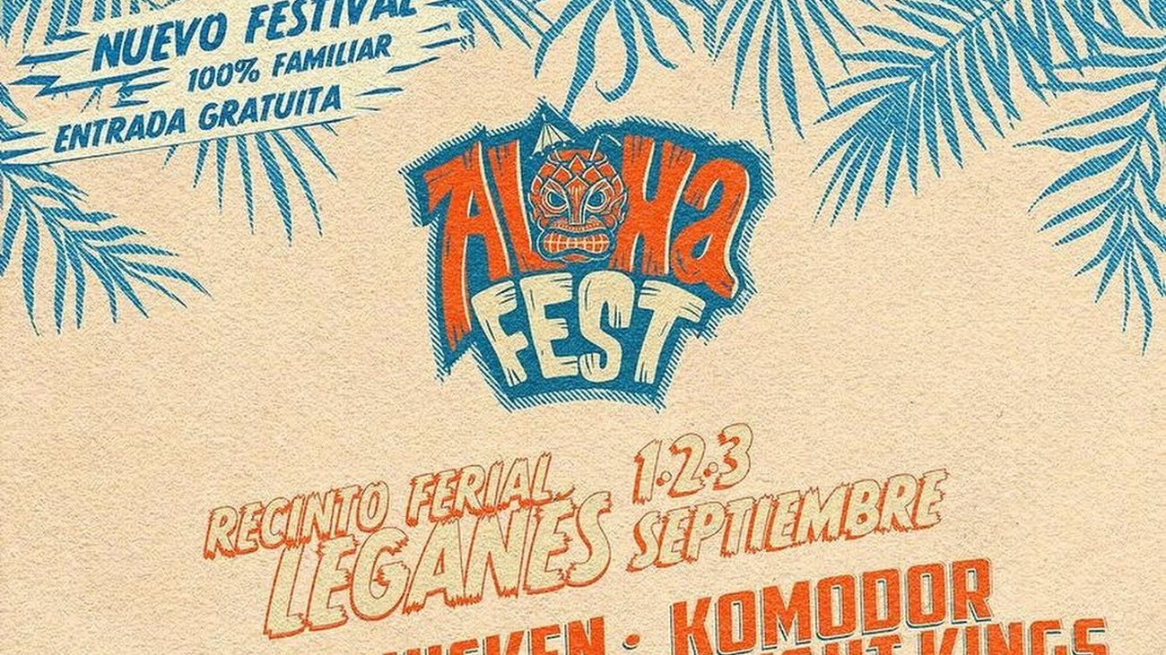 Cartel del 'Aloha Fest', en Leganés