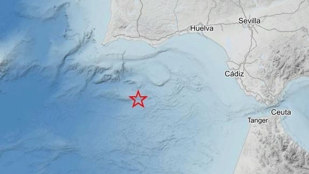 Registrado un terremoto de magnitud 3,9 con epicentro en el Golfo de Cádiz