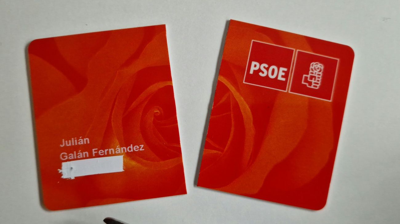 Carnet del PSOE de Julián Galán