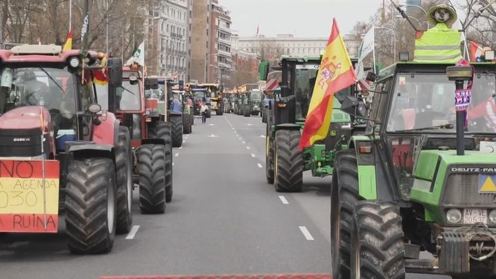 Tractorada en el centro de Madrid