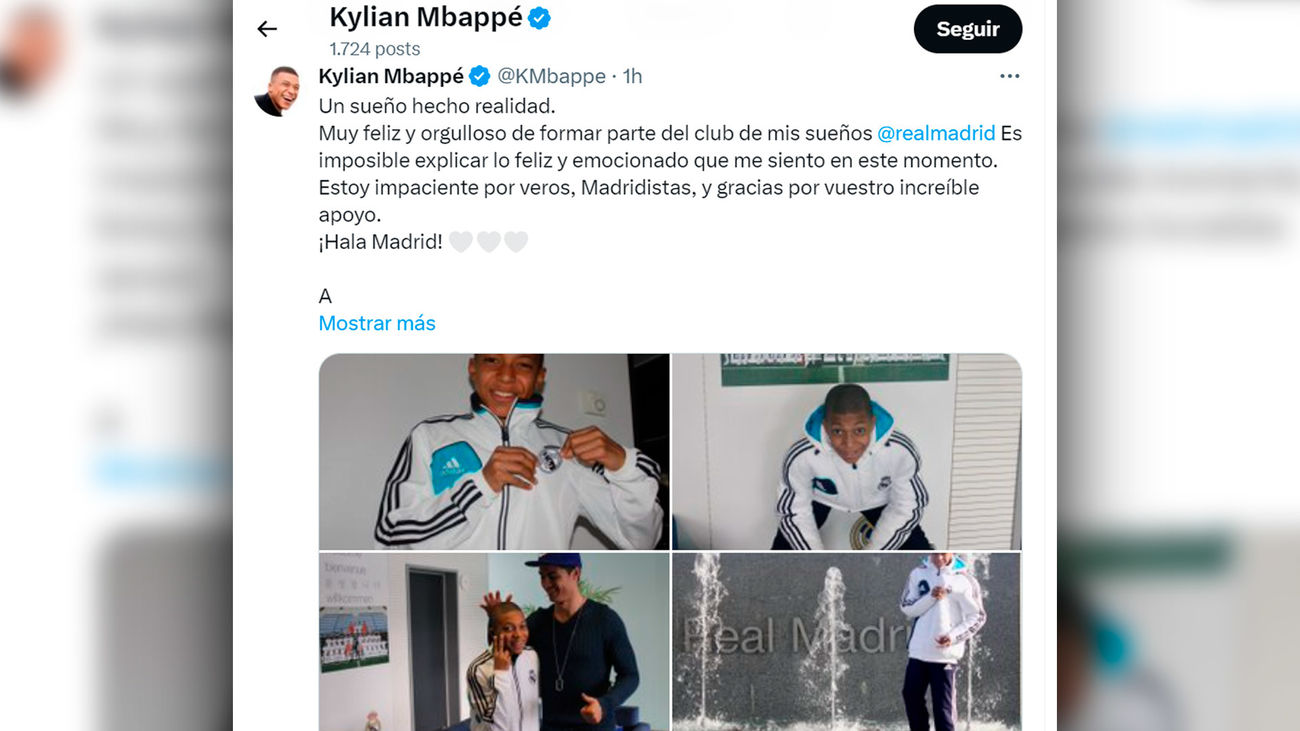 El sueño cumplido de Kylian Mbappé