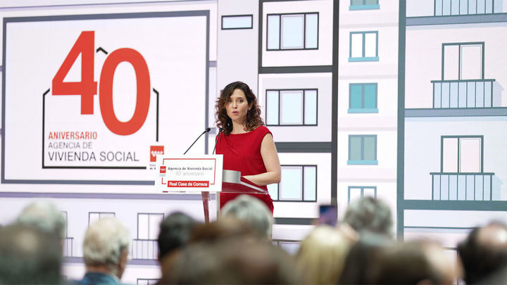 Díaz Ayuso en el acto de conmemoración de los 40 años de  la Agencia de Vivienda Social de Madrid