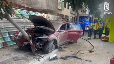 Herida de gravedad tras desmayarse y estrellar su coche contra un árbol de la calle Embajadores