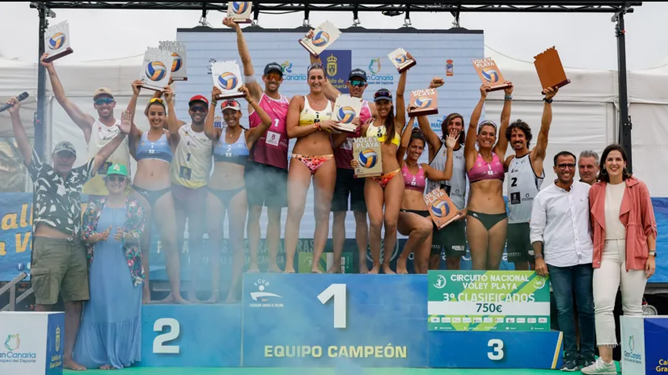 Podio del Challenge Beach Volley Cup Isla de Gran Canaria