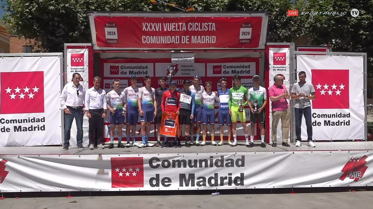 Podium final de la Vuelta Ciclista a Madrid
