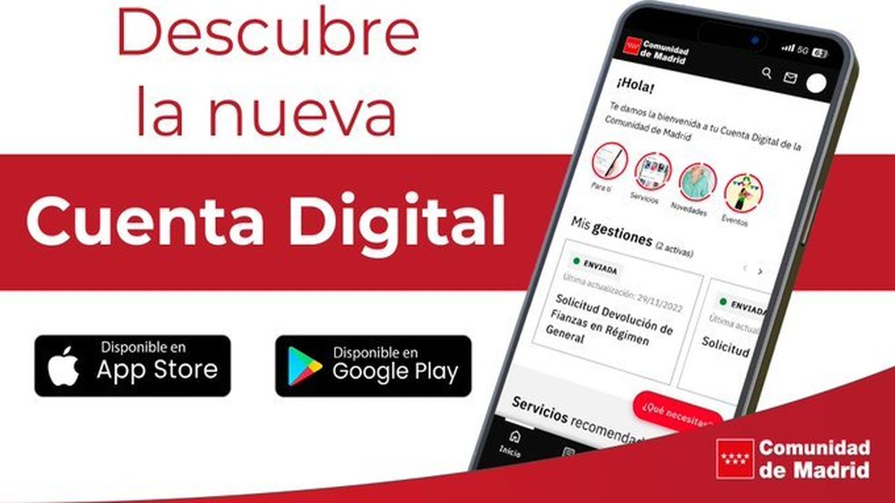 Así funciona la nueva aplicación 'Cuenta Digital' de la Comunidad de Madrid