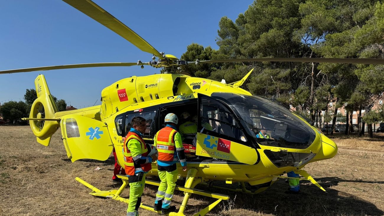 Helicóptero que trasladó al niño al hospital