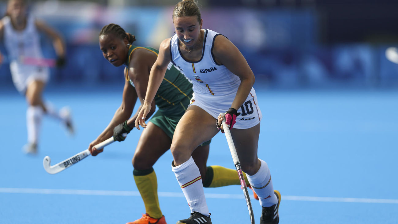 Belen Iglesias durante el partido del Grupo B de Hockey sobre Hierba entre España y Sudáfrica