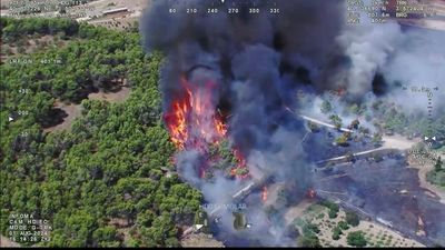 Evoluciona favorablemente el incendio en El Espinar