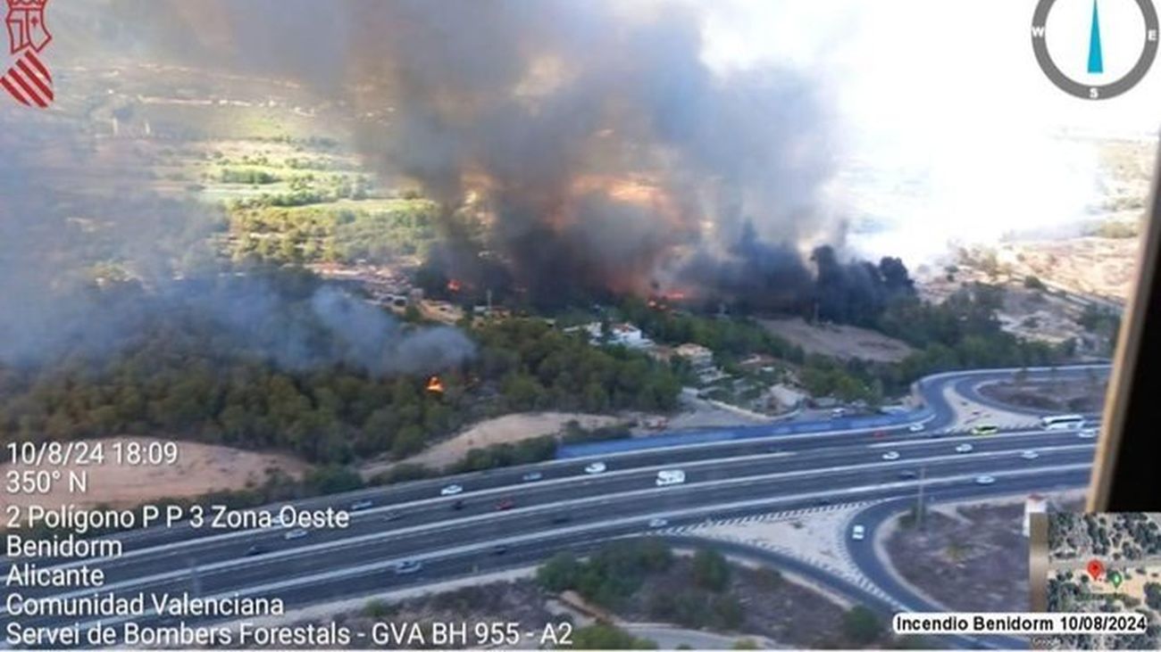 Incendio forestal en Benidorm