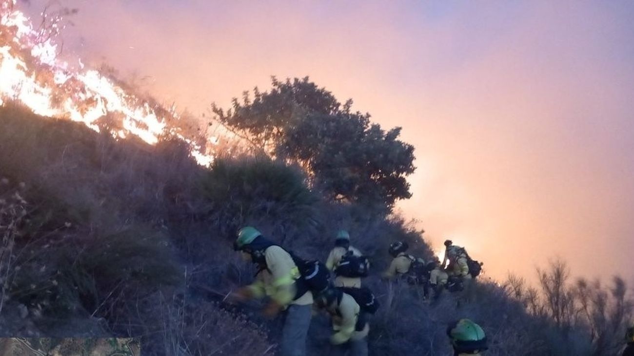 Incendio forestal en Almuñécar