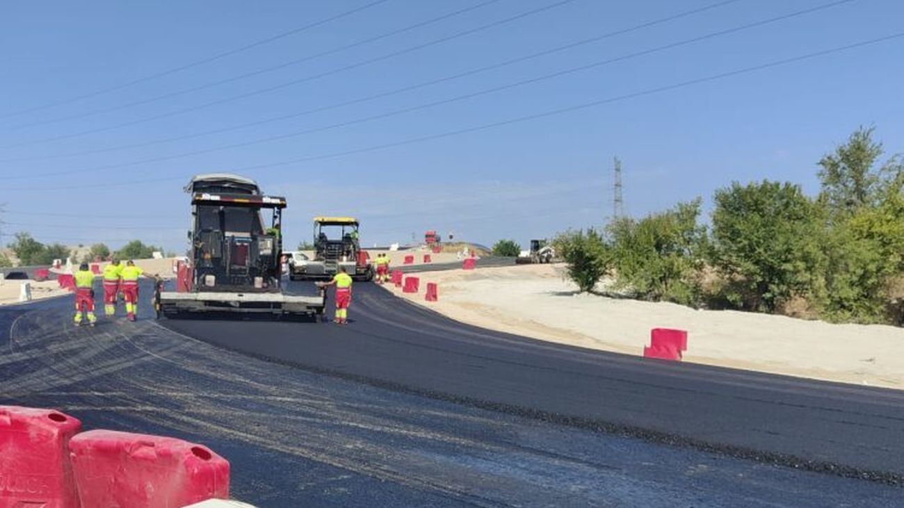 La carretera M-823 en obras de enlace con la M-50