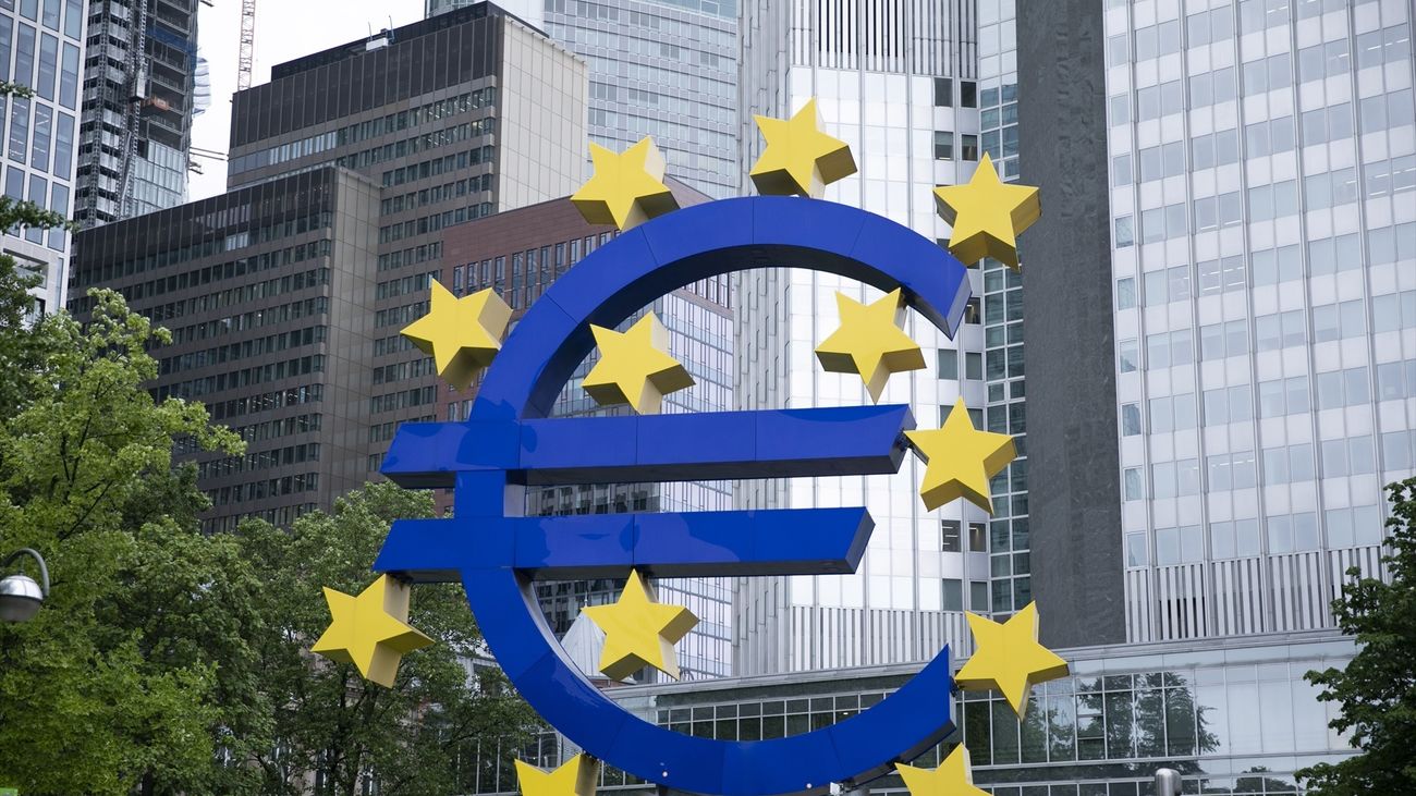 Imagen del euro en Frankfurt