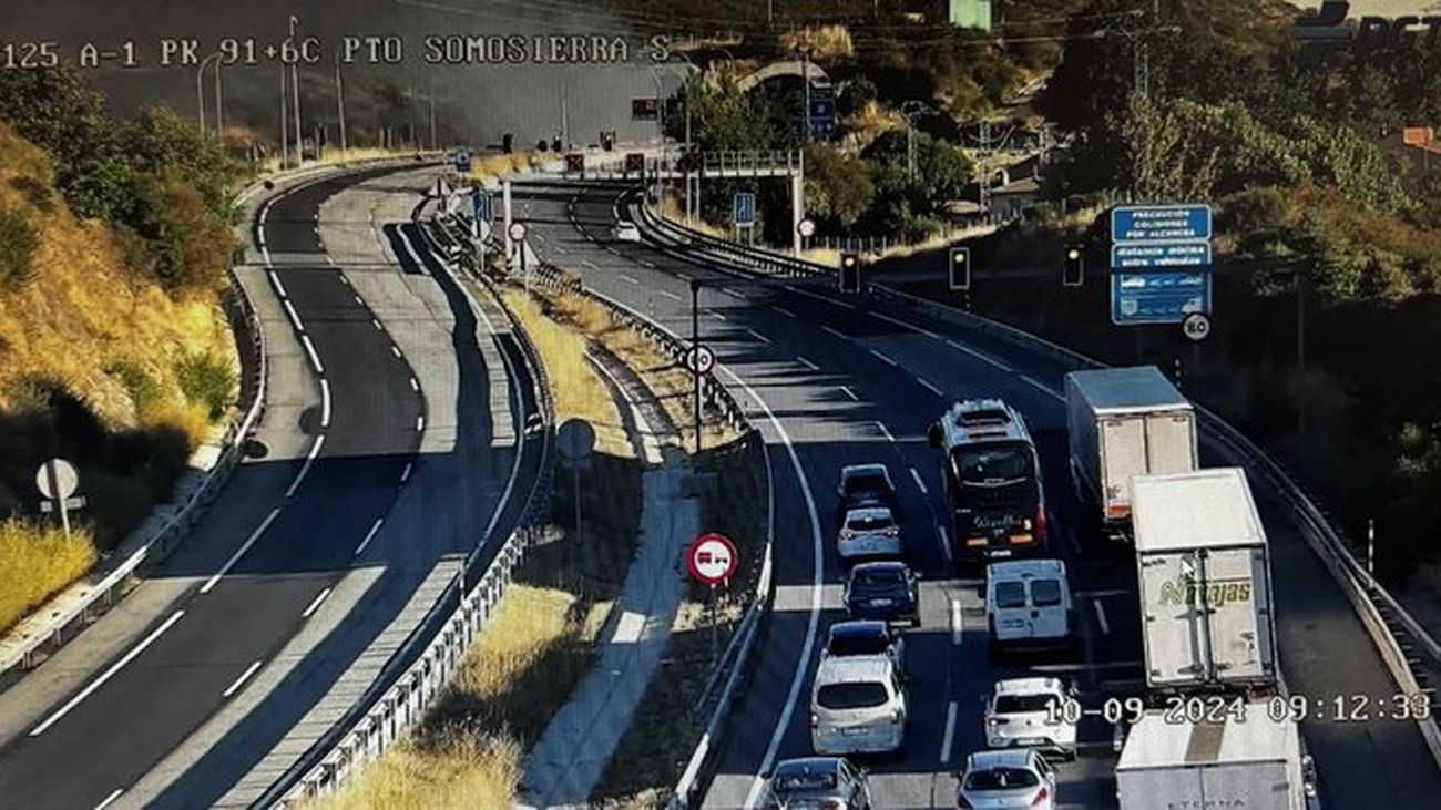 Accidente en el túnel de Somosierra, en la A-1