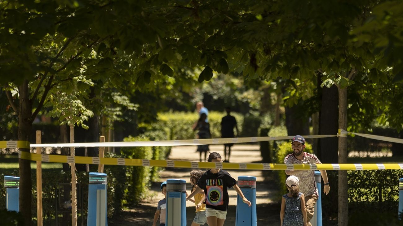 Familia en el parque de El Retiro